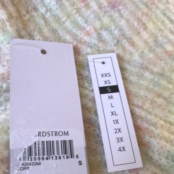 BP NWT Mark Pullover Sweater Multicolor Ivory  pink green Small - Picture 8 of 8